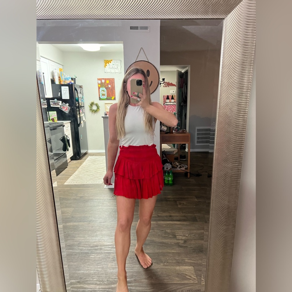 pink lily red skort